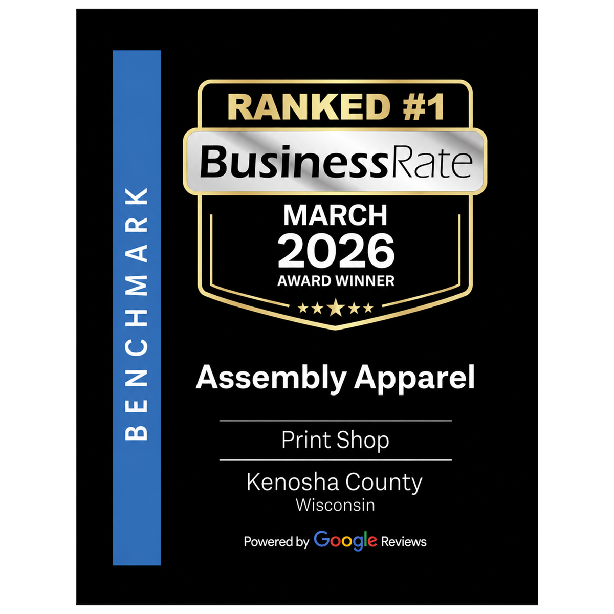 Assembly Apparel BusinessRate number one print shop award for March 2026