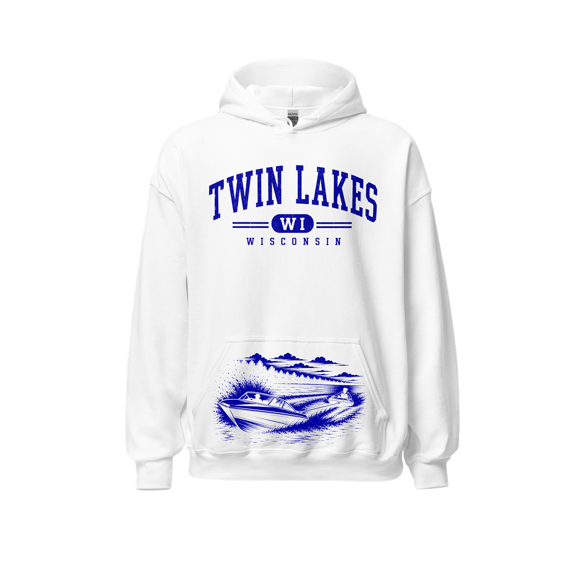 Twin Lakes WI White Hoodie